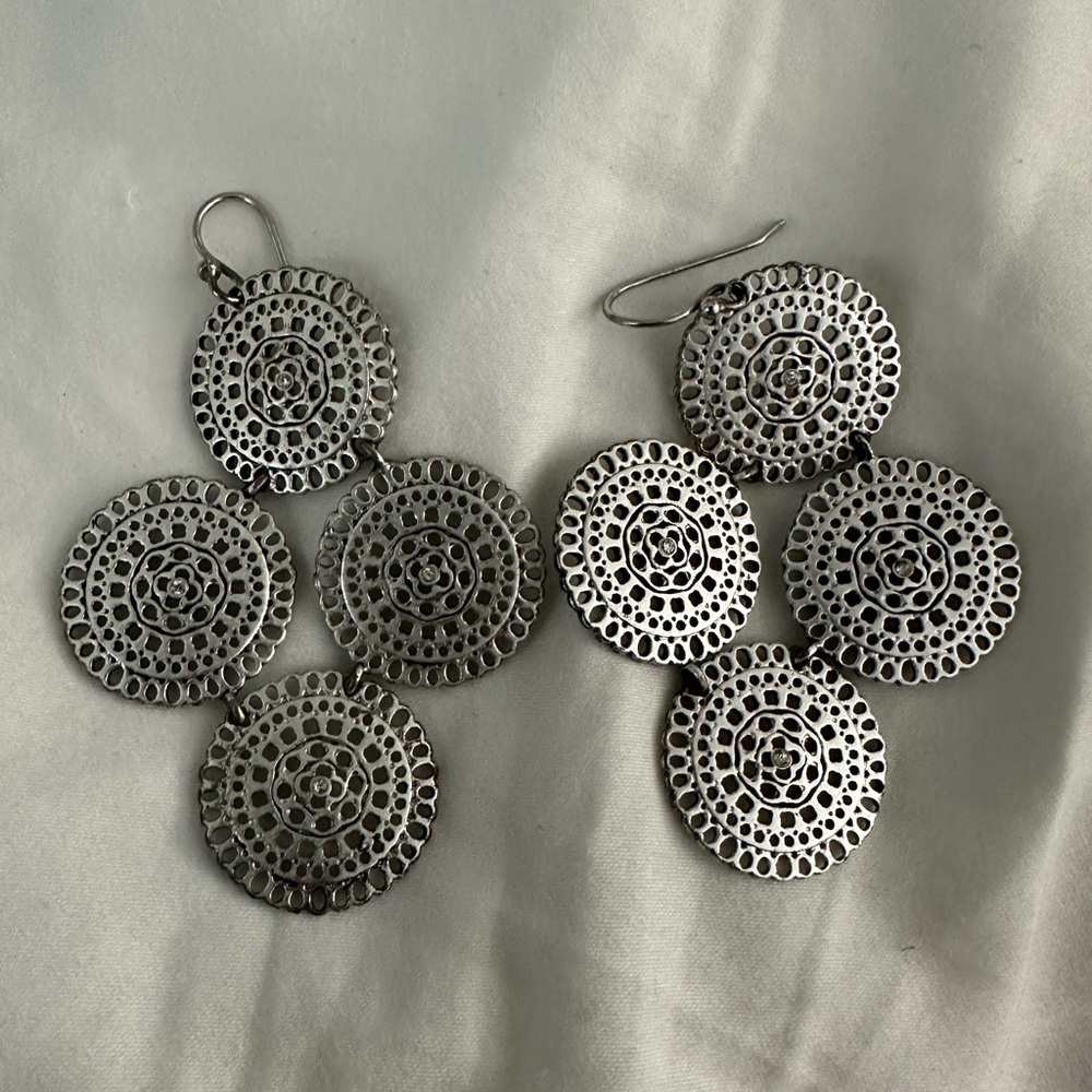 Stella & Dot Medina Hinged Medallion Chandelier Earrings